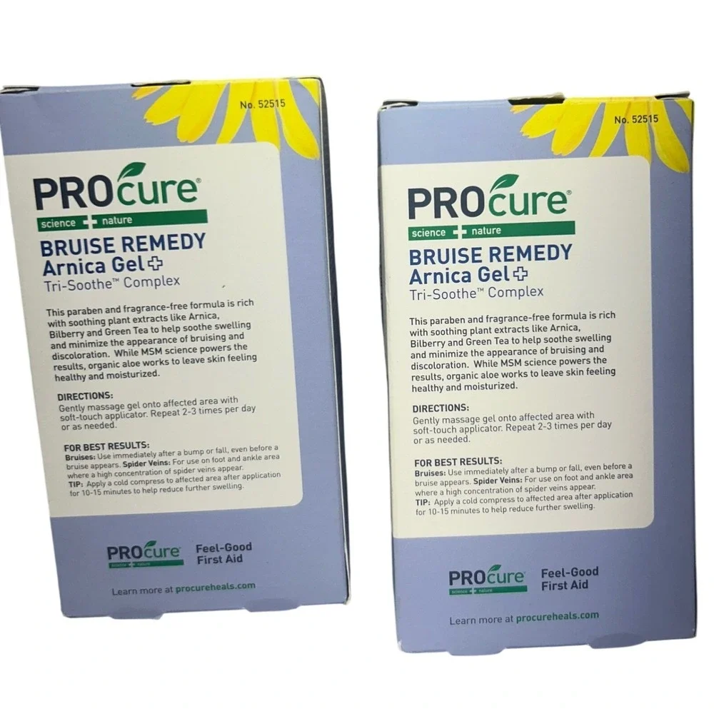 2 Pack PROcure Bruise Remedy Arnica Gel Tri-Soothe Complex‎ 2oz 60ml 52515